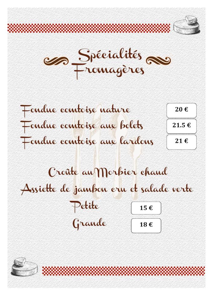 Restaurant du GEY - Menu Image 1